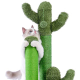 ZNTS Cat Scratching Post Cactus Cat Scratcher Featuring with 3 Scratching Poles and Interactive Dangling 48705185