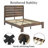 ZNTS Bed Frame Queen Size, Wood Platform Bed Frame , Noise Free,No Box Spring Needed and Easy Assembly W636130477