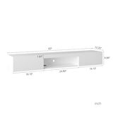 ZNTS Floating TV Stand Wall Mounted with 16 Color LEDs,63" Modern TV Stand,Floating TV Cabinet W132166344