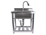 Silver Free Standing Stainless Steel Commercial Sink Utility Sink 23.6 for Restaurant, 66127683
