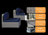 7-Piece Outdoor Patio Furniture Set, All-Weather Wicker Rattan Sectional Sofa With Thick Cushions & 02176082