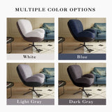 360&deg Swivel Office Chair, Modern Chenille Chair with Faux Leather and Black Metal Base Frame, No N817P205024G