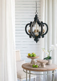 French Country Wood Chandelier, 6-Light Farmhouse Pendant Light Fixture with 28" Adjustable Chain W2078137918