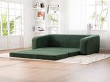 71" 2-in-1 Pull Out Foldable Loveseat Sofa Bed with Armrest & Backrest Pillows, Convertible Chenille W3118P388901