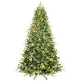 Artificial 5ft Green Christmas Tree with 967 PE/PVC Mixed Branch Tips, 300 UL warm white led, memory 00547120