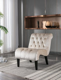 COOLMORE Modern Velvet Armless Accent Living Room Chair / Leisure Chair,Upholstered Fabric Button W39550129