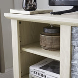 Mantel Stone TV Media Stand with with Faux Stacked Stone Surround, Modern Entertainment Console with W1758P187685