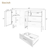 Modern Sideboard MDF Buffet Cabinet Marble Sticker Tabletop and Amber-yellow Tempered Glass Doors 88091024