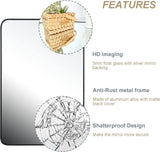 24x32 Inch Black Metal Framed Rectangular Bathrrom Mirror for Wall. W2203P302676