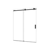 56-60"W76"H Frameless Shower Door,6mm SGCC Tempered GlassProtective,Matte Black,Stainless Steel T3736P347126