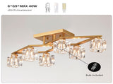 6-Light Crystal Ceiling Light for Dining Room, Modern Ceiling Lamp with Light Fixture For Entryway, W1592P251110