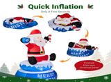 4.8FT Rotating Sitting Santa Inflatable, 4 LED Lights, 210D Polyester Christmas Decor, US Plug 93001971