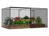 Black 106.56.5 ft Garden Crop Cage with Wind-Proof Metal Frame, Zippered Doors Plant Protection 19175982