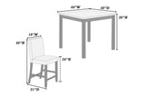 Modern 5pc Counter Height Dining Set Kitchen Dinette Marble Top Table and 4x High Chairs White B011P184983