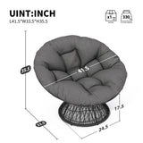 41.5" Ergonomic Wicker Papasan Chair with Cloud Thick Density Fabric Cushion,3-proof Cover,High N723P212569E