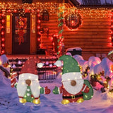 Set of 2 Lighted Gnome and Candy Cane Christmas Decorations, Pre-lit 2D Holiday Decor with 80 Warm 13136794