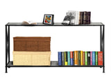 Grey MDF Countertop Black Wrought Iron Base 2 Layers Forked Console Table 22864661