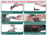 2PCS 50 LED Solar Artificial Christmas Tree - Lifelike Design with 2 Lighting Modes, 600mAh Battery 45456038