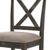 Tan and Weathered Grey Counter Height Stools with Cross Back B062P181295