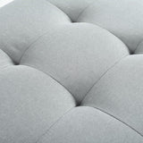 Ottoman storage bench, recessed support hinge top easy to open, rivet trim around, bedroom, W2941P239182