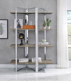 Natural and Chrome 4-Shelf Bookshelf B062P209196