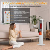 Fast Heating Oscillating Space Heater - 120&deg Wide Angle 30% Faster Warmth, 3D Flame, 5 Timer & 74413816