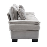 Corduroy Sofa Sleeper Couch Loveseat Sofa with Pillows Comfy Upholstered Deep Seat Sofa for W676P227345