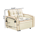 1 versatile foldable sofa bed in 3 lengths, modern sofa sofa sofa velvet pull-out bed, adjustable W2564P168267