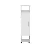 Cluster 63" Tall Wardrove One-Door Cabinet with Mirror, Three Shelves, Casters and Hanging Rod, B200P240238