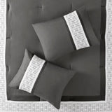 8 Piece Embroidered Comforter Set Dark Grey Queen B035P266658