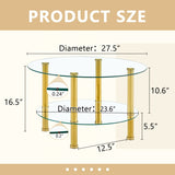 Contemporary Minimalist Double Layer Tempered Glass Coffee Table - 27.5" Top and 23.6" W1151P234005