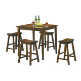 24-inch Counter Height Stools 2pc Set Saddle Seat Solid Wood Cherry Finish Casual Dining Furniture B01151978
