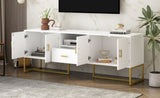 U-Can Modern TV Stand for TV up to 70 Inches,TV Cabinet with 1 Drawer, 2 Cabinets and Metal Legs, N724P198473K