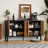 Modern buffet cabinet with storage space,Retro style four door wooden storage W1706P235655