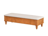 50.8-inch Multi-Functional Ottoman Bench-Solid Rubberwood Bed End Bench with Linen Seat, W1716P409897