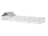 26'Lx6.7'Wx6.6' ft Large Metal Chicken Coop, Walk-in Chicken Run, Galvanized Wire Poultry Chicken 52180242