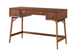 Modern Styling Counter Height Writing Desk Brown Finish Storage Drawers Nickel Knob Hardware Walnut B01146476