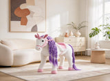 Toddler Riding Horse with Neighing, Stuffed Animal Horse Toy with Padding, White 59159209