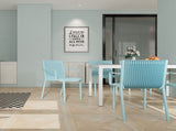 Summer - 4pcs Modern Stackable Plastic Armchair for Indoor/Outdoor Use Ergonomic Slatted Back W3450P323324