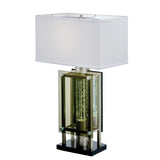 Modern Design Silver Finish 1pc Table Lamp for Nightstand End Table Sofa Table, Water Dancing Light B011P162534