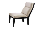 Set of 2 Padded Fabric Dining Chairs in Black and Beige B016P156454