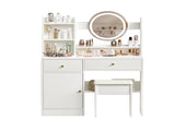 Fashion Vanity Desk with Mirror Lights for Makeup Cushioned Chair, Vanity Mirror with Lights W2699P214618