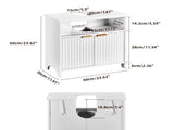 White Melamine Particleboard Bathroom Wall Cabinet 603060cm Grille 2 Door Storage Vanity Cabinet 65359643