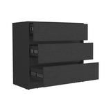 Dresser Maldus, Three drawers, Black Wengue Finish B092122832