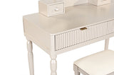 Luxury Vanity Desk with Round Mirror,Height-Adjustable, Stylish Dressing Table Set, 4 Drawers & N844P262897C