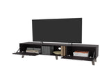Wengue TV Stand with 2 Doors and Open Storage B062P290229