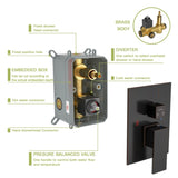 Dual Shower Head - 10 Inch Wall Mounted Square Shower System with Rough-in Valve, Oil Rubber Bronze W124357632