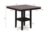 Rustic Farmhouse 5-Pc Counter Height Dining Set Square Table Wood Top Bottom Display Shelf Linen B011P186070