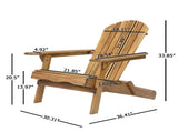 Folding Adirondack Chair Outdoor Wooden Accent Furniture Fire Pit Lounge Chairs,Foldable Design for N770P358873T