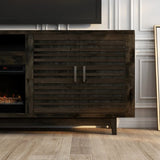 83 Inch Electric Fireplace TV Console, for TVs up to 95 inches, Minimal Assembly, Charcoal-Brown GL-B108P160221